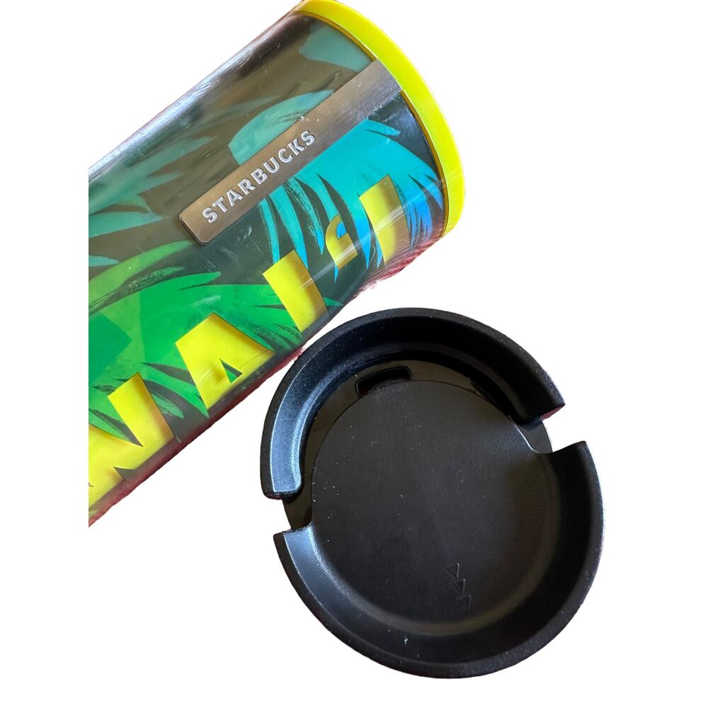 Starbucks Hawai'i Yellow and Green Tropical Coffee Cup Tumbler BPA free